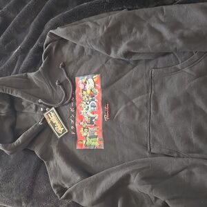 Primitive Black Hoodie with Anime Graphic